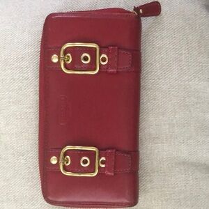 Coach Red Zip-Around Wallet